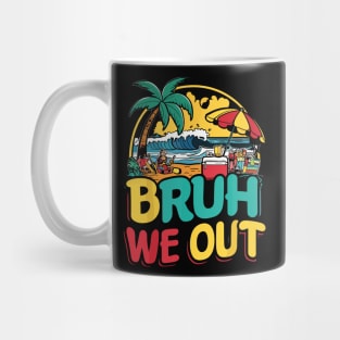 Bruh We Out I'm Leaving End School Retro Rainbow Sunglasses Mug